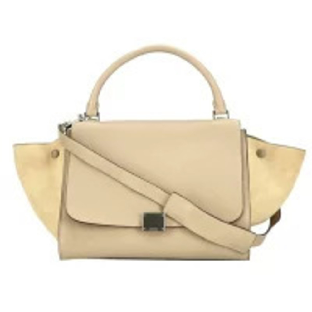 Celine Trapeze bag dune Tan pebbled calfskin suede